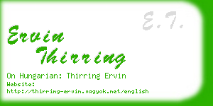 ervin thirring business card